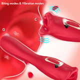 Rose Kiss Vibrator Biting & Licking Female Sex Toys G-spot Clitoris Stimulator