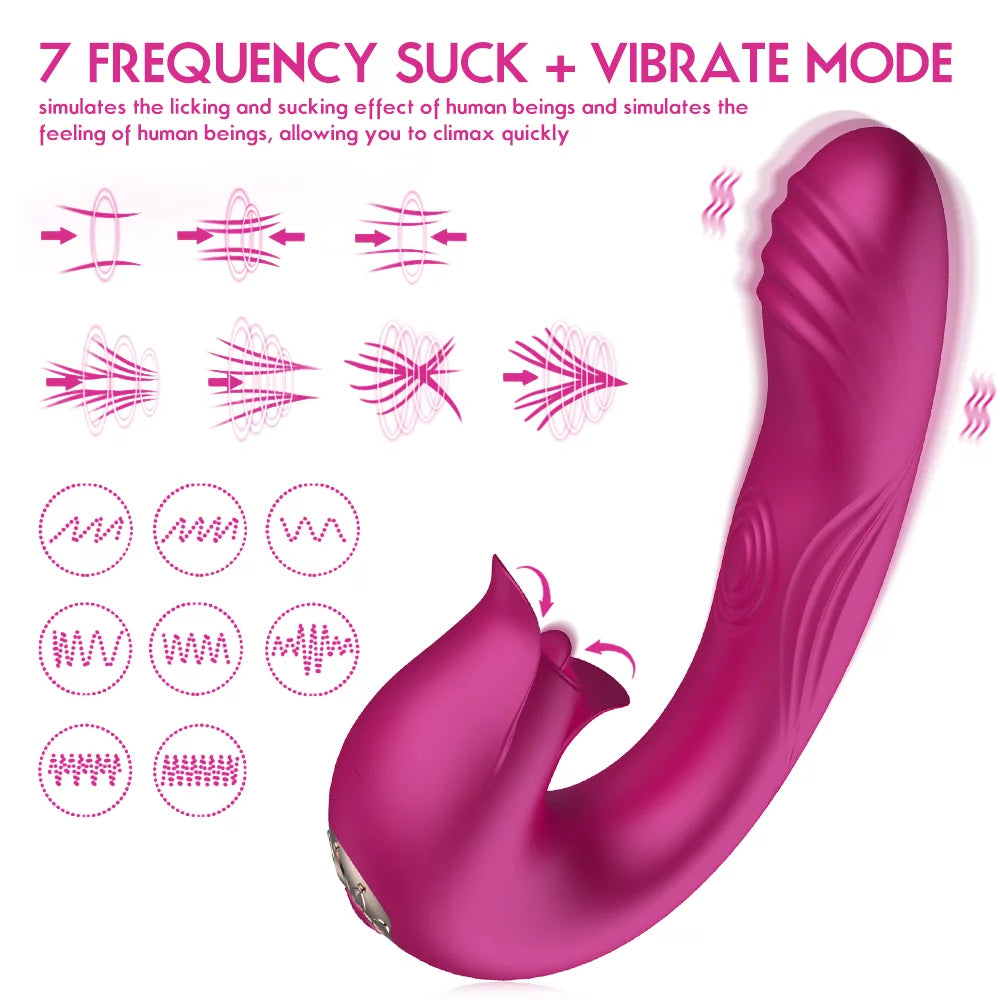 Female G-Spot Vibrator Tongue Licking Clitoral Stimulation Sex Toy for Woman