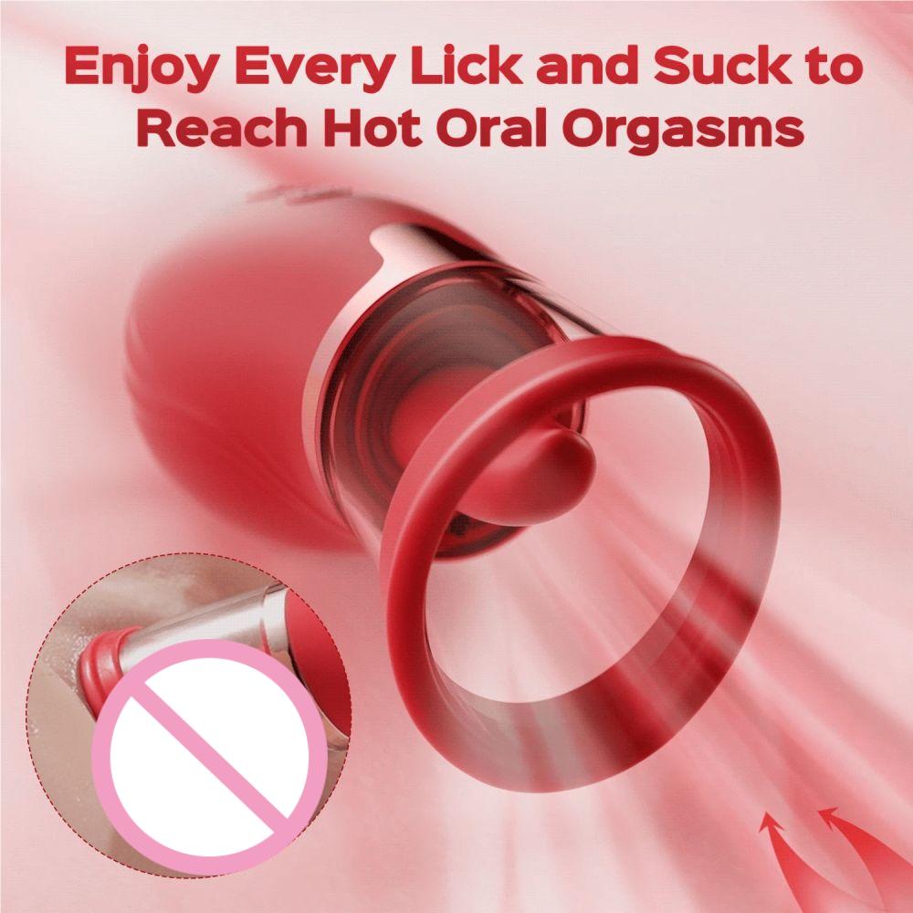 Sucking & Tongue-Licking Vibrator Clit Nipple Stimulator Sex Toys for Woman