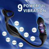 Male Anal Vibrator Prostate Massager with Penis Ring Remote Control Adult Toys 9 Trusting & 9 Vibration Butt Plug