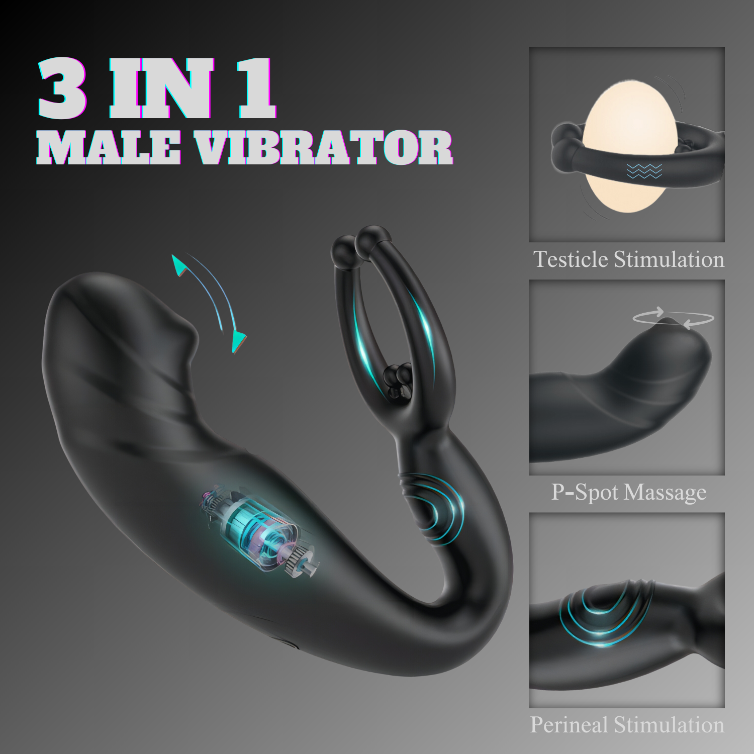 Remote Control Prostate Massager | Rainstorm Bead Massage Anal Vibrator Butt Plug Male Sex Toys