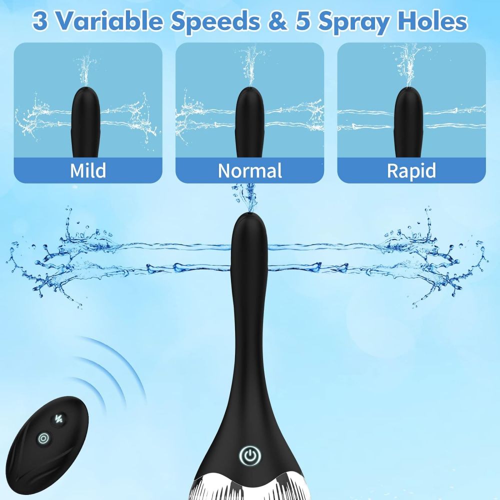 Automatic Anal Douche Remote Enema Bulb with 3 Speeds Anti-Backflow Douches for Anus & Vagina Adult Toys