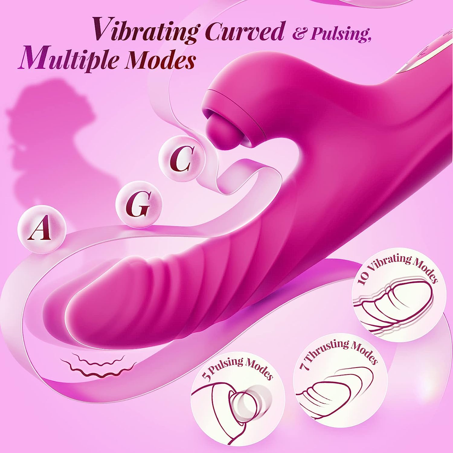 Thrusting Dildo Vibrator for Women G Spot Vibrator Clitoral Sucking Stimulator