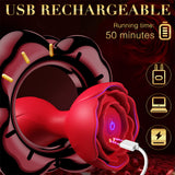 APP Remote Control Rose Butt Plug Vibrating Anal Plug Sex Toy with 9 Vibration Modes Adult Toys