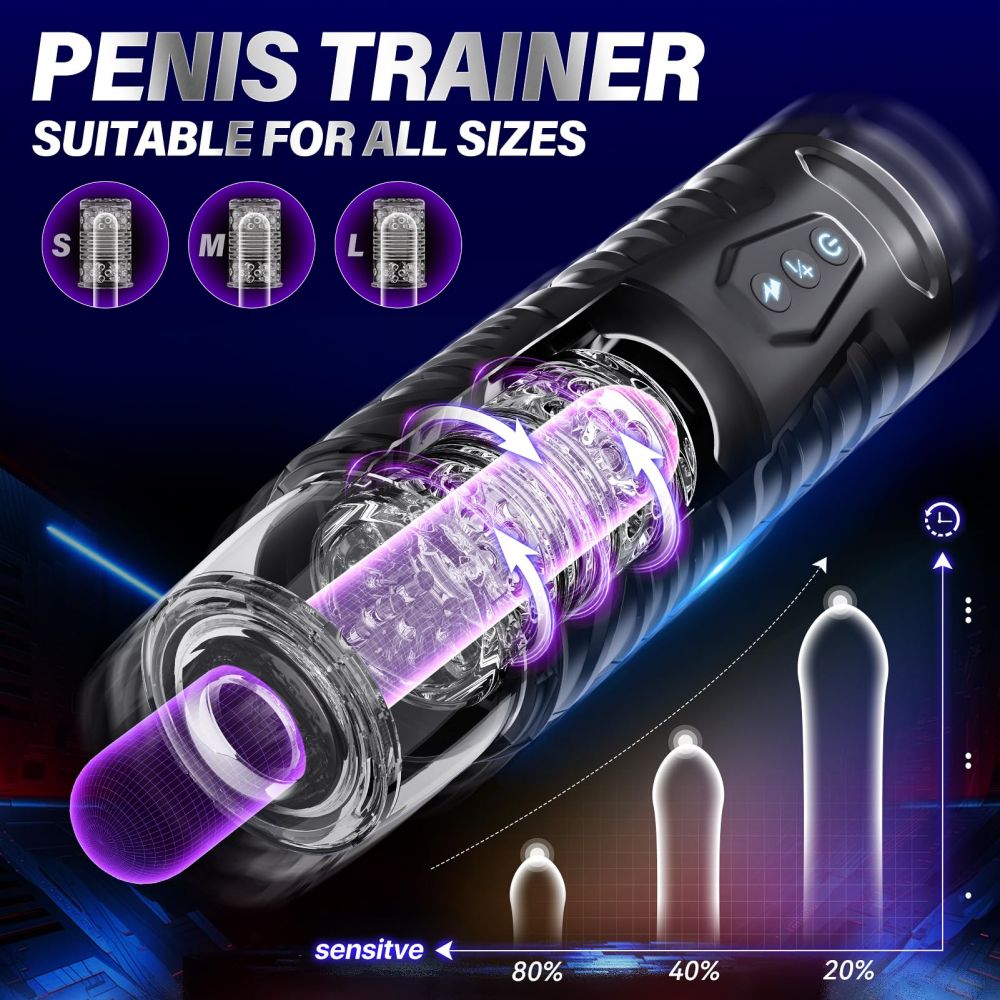 Thrusting & Rotating Male Masturbator Cup Cedric Male Masturbator with Suction Base Man Sex Toys