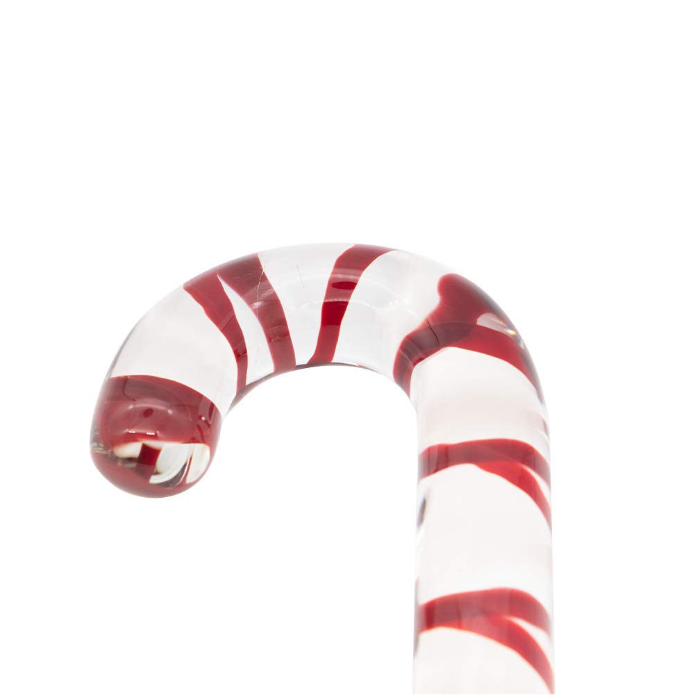 Chirstams Gift Double-end Butt Plug Glass Candy Cane Anal Plug Adult Toys for Men & Women