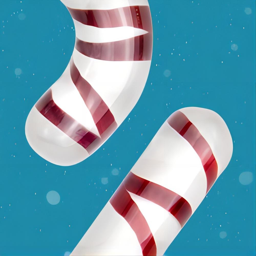 Chirstams Gift Double-end Butt Plug Glass Candy Cane Anal Plug Adult Toys for Men & Women