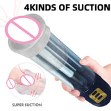 Auto Penis Pump Vacuum Sucking Masturbator Male Enlargement Training Set with Penis Rings Adult Toys