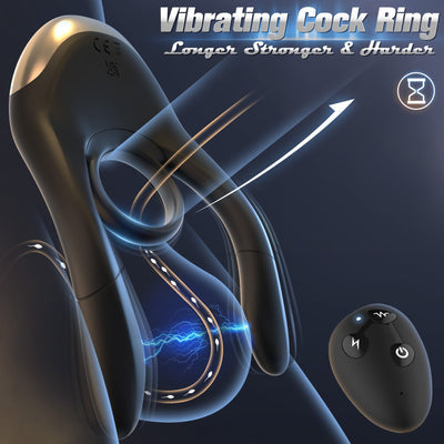 Electric Shock Penis Vibrator Vibrating Testicular Stimulator Cock Ring Adult Toys for Couple