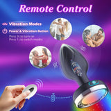 LED Vibrating Butt Plug Anal Vibrator Ingrid Porstate Masager with 10 Colorful Light Adult Toys