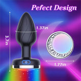 LED Vibrating Butt Plug Anal Vibrator Ingrid Porstate Masager with 10 Colorful Light Adult Toys