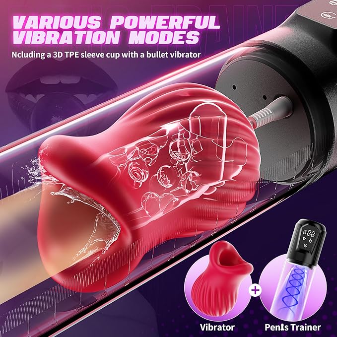 Male Penis Pump App Control Vacuum Vibrating Masturbator Adult Sex Toy for Men