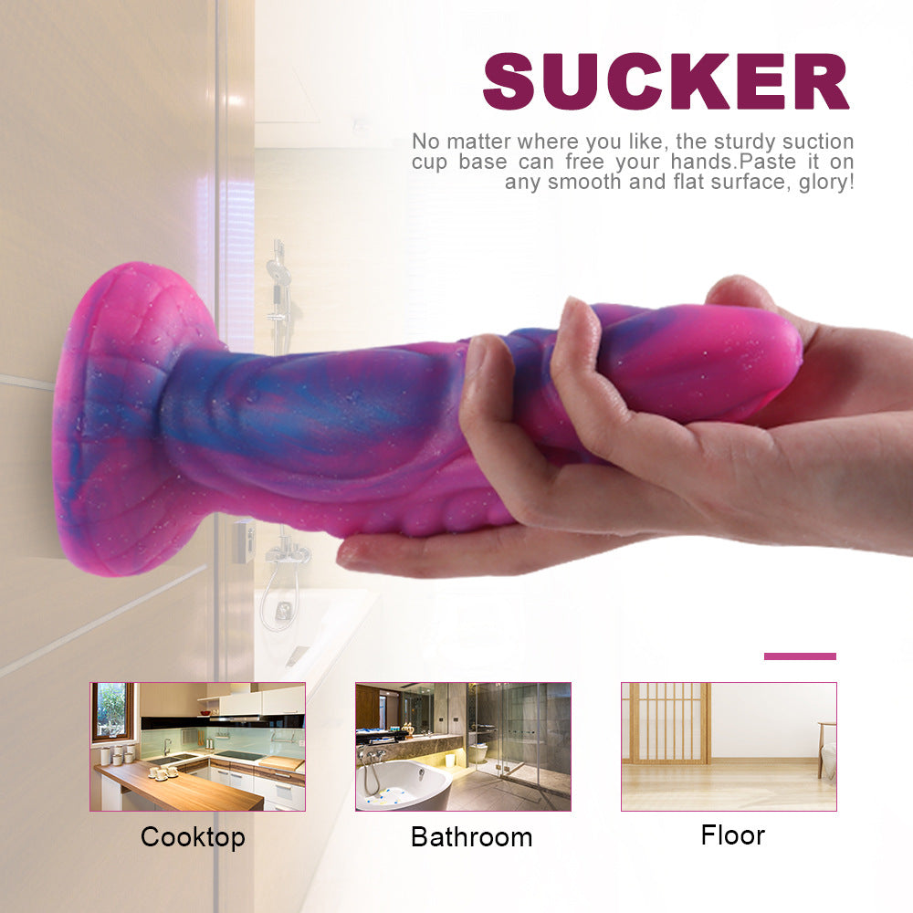 Monster Dildo Starry Liquid Silicone Dildos with Suction Cup Anal Plug Adult Toy