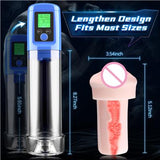 Penis Enlargement Pump Auto Male Erection Enhancement Training Adult Toys with LCD Screen & Realistic Pussy Sleeve