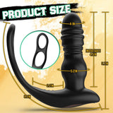 Prostate Massager 7 Thrusting & 7 Vibrating Dual Penis Ring Anal Vibrator Adult Sex Toys for Man