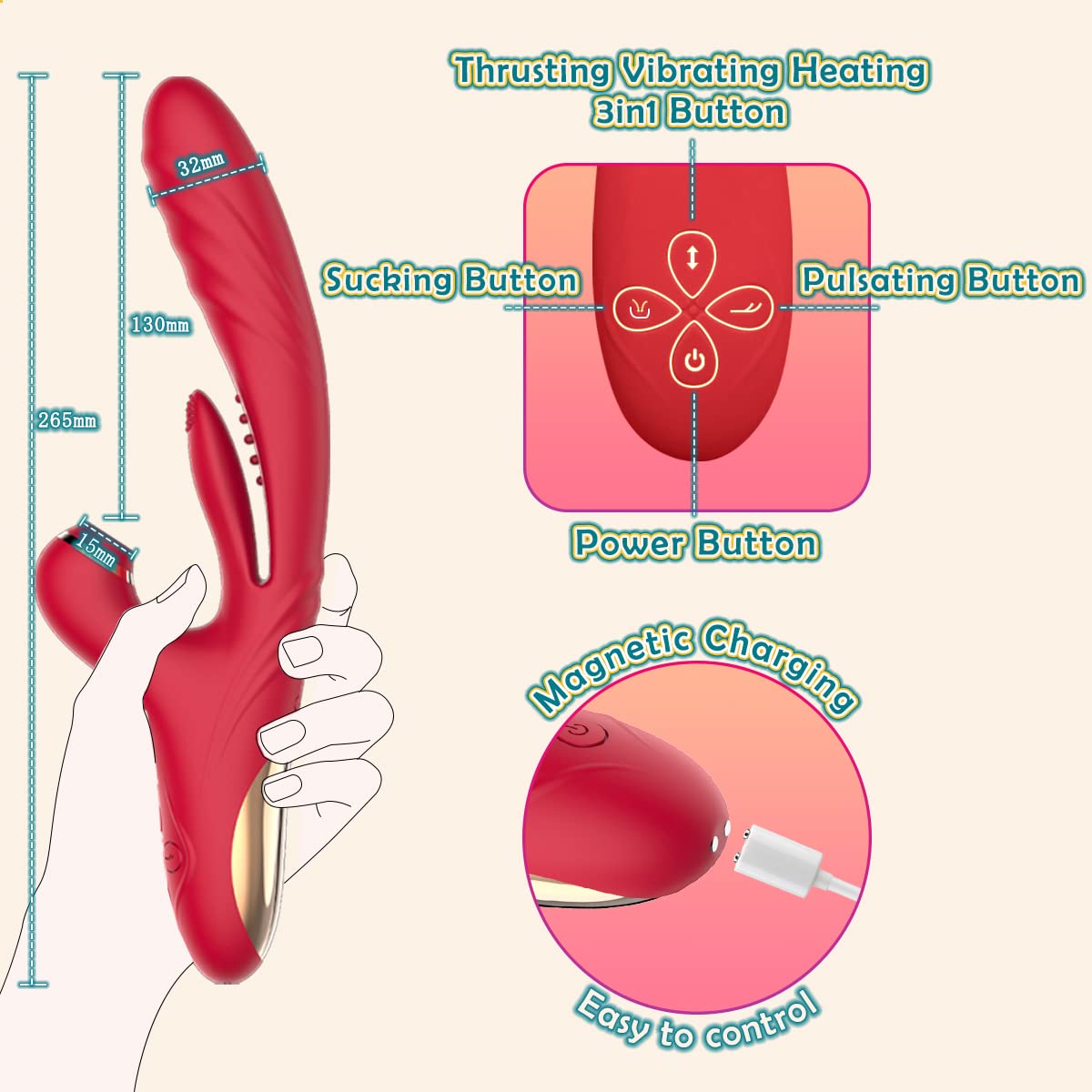 Female Vibrators 7 Sucking 3 Thrusting & Vibration 10 Tapping G Spot Vibrator Sex Toy