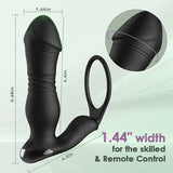 Telescopic Anal Vibrator SPY Male Prostate Massager with Penis Ring Sex Toy for Skilled Player