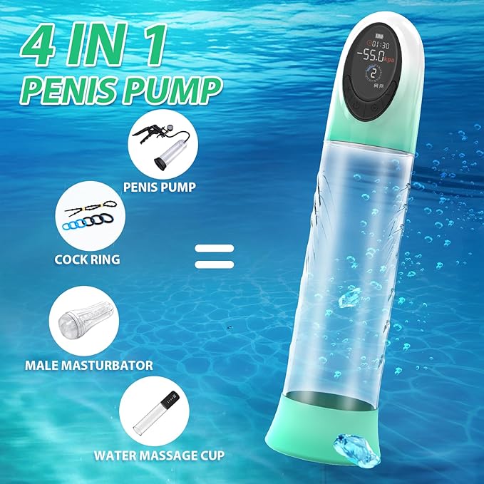 Water SPA Penis Pump Source Vacuum Sucking Enlarge Pumps with LCD Display Male Enhancement Sex Toys