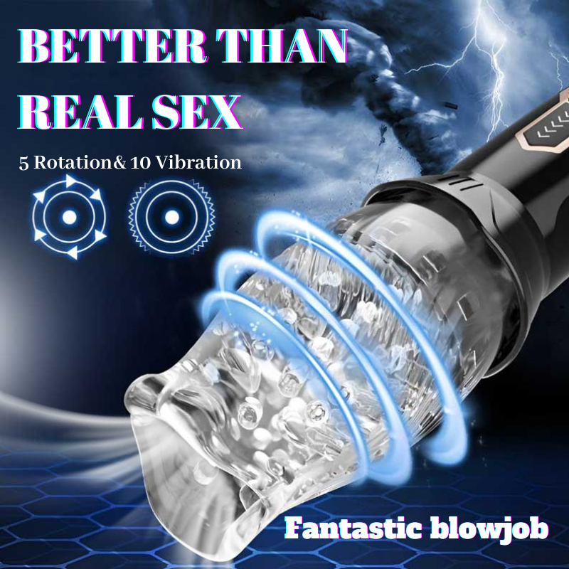 TORNADO 10 Vibration 5 Rotation Better Wrapping Male Masturbator Man Sex Toys