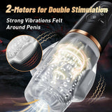 Dual Motor Male Masturbation Cup Upgraded Tornado Masturbator 5 Sucking & 10 Vibrating Modes Adult Toys