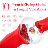 Vibrating Flapping Dildo Vibrator Female Oral Sex Toy with 10 Kissing Patterns Women Sex Toy Tongue-Licking Clitoral Stimulator