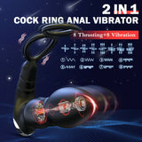 Male Anal Vibrator with Penis Rings Thrusting Vibrating Prostate Massager Man Sex Toys