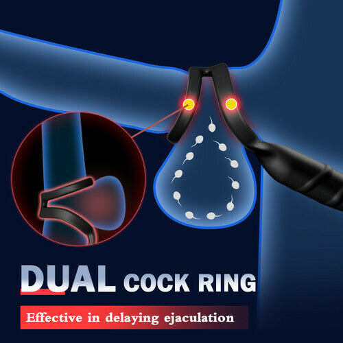 Male Anal Vibrator with Penis Rings Thrusting Vibrating Prostate Massager Man Sex Toys