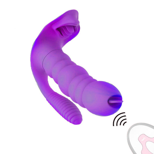 Woman Vibrator Butterfly G-spot Anal Vibrators Tongue-Licking Clit Stimulator Adult Toys